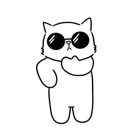 Sunglasses cat, sticker, case, dandy cat Cat With Glasses Tattoo, Cat With Glasses Illustration, Cool Sunglasses Drawing, Cat With Sunglasses Drawing, Cat With Glasses Drawing, Cartoon With Sunglasses, Sunglasses Doodle, Sunglasses Drawing, Graduation Drawing