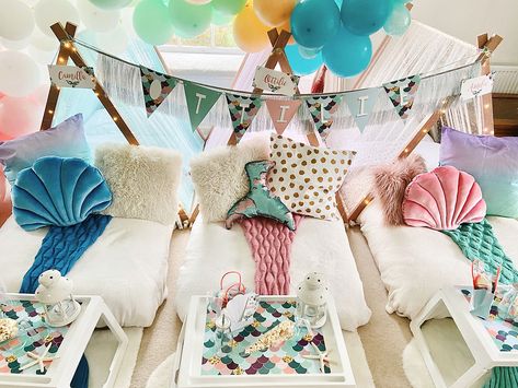 Party Rental Ideas, Sleepover Tents, Rental Ideas, Party Business, Sleepover Party, Small Business Ideas, Mermaid Party, Party Rentals, Business Ideas