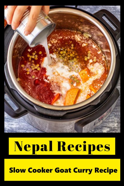 This slow cooker traditional nepal recipe goat curry is one of my most popular recipes on the blog, and everyone who tries it seems to love it! Slow-cooking goat meat with Indian spices results in a perfectly tender, juicy, and flavorful curry. Whenever I make this slow cooker goat curry, I make sure to relish every bite of it. It disappears quickly around here. The sauce is full of flavor, and the meat, when cooked slow, becomes perfectly tender and juicy. Slow Cooker Goat Recipes, Goat Curry Recipes, Goat Curry, Slow Cooker Goat Curry, Curry Goat Instant Pot, Indian Goat Curry Recipes, Lamb Curry Recipes Indian Slow Cooker, Authentic Jamaican Curry Goat, Slow Cooker Curry Recipes