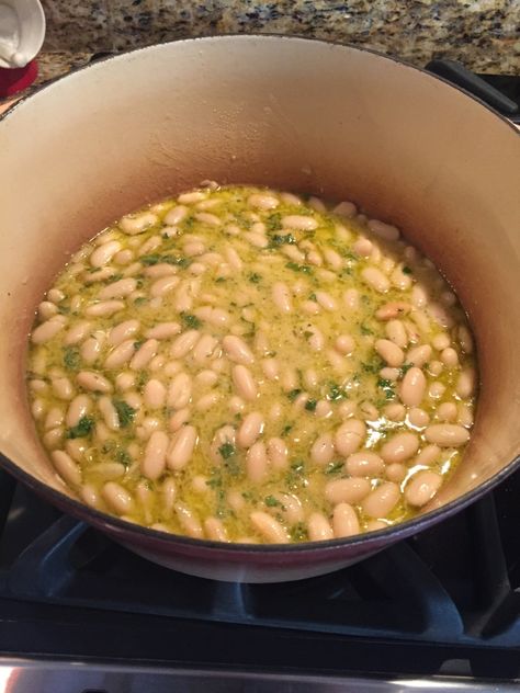 Marcella Hazen Bean Soup, Marcella Hazan White Bean Soup, Marcella Hazan, White Bean Soup Recipes, Health Cooking, Garlic Soup, Grain Bread, Canned Beans, White Bean Soup