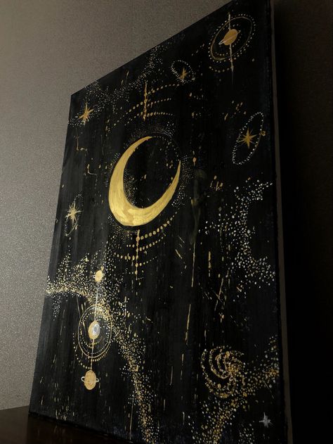 Painting Room, Bedroom Wall Art, Art Inspo, Pixel Art, Diy And Crafts, Art Painting, Celestial Bodies, Paintings, Moon