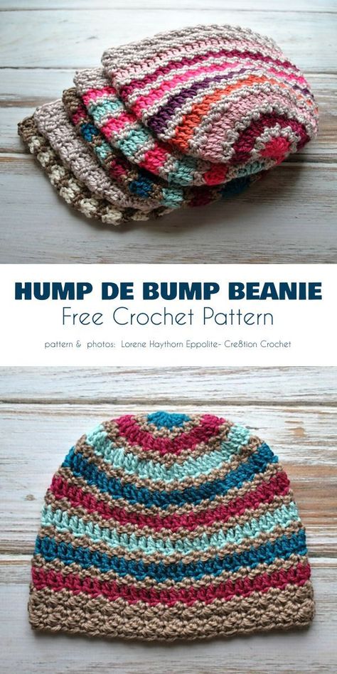 Striped Beanie Free Crochet Patterns | Your Crochet | Bloglovin’ Crocheted Beanies, Beanie Pattern Free, Crochet Beanie Pattern Free, Winter Caps, Striped Beanie, Crochet Hat Free, Crochet Knit Hat, Crochet Beanie Hat, Crochet Beanie Pattern