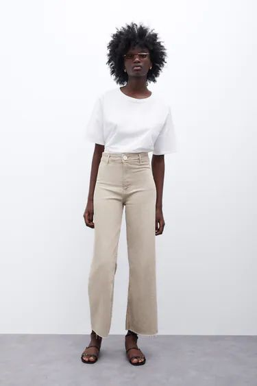 Straight Jeans Outfit Ideas, Zara Marine Straight Jeans Outfit, Marine Straight Jeans Outfit, Zara Marine Straight Jeans, Zara Jeans Outfit, Beige Jeans Outfit, Flare Outfits, Marine Straight Jeans, Straight Jeans Outfit