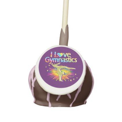 PURPLE I LOVE GYMNASTICS CAKE POPS - customizable diy Gymnastics Cake, Gymnastics Cakes, I Love Gymnastics, Gymnastics Party, Simple Products, Amazing Cake, Amazing Cakes, Cake Pops, Gymnastics