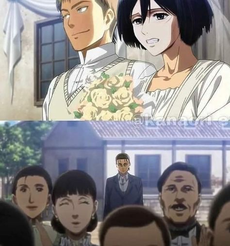 Jean X Mikasa, Mikasa Attack On Titan, Attack On Titan Meme, Aot Funny, Attack On Titan Jean, Attack On Titan 2, Aot Anime, Eren X Mikasa, Attack On Titan Ships