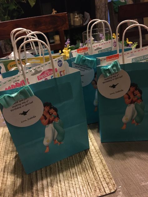 Princess Jasmine Goodie Bags, Princess Jasmine Party, Jasmine Party, Jasmine Birthday, Goody Bags, Daisy Duck, Princess Jasmine, 7th Birthday, Party Bags