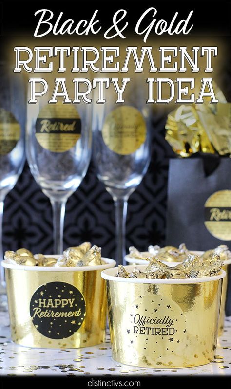 black and gold retirement stickers Navy And Gold Retirement Party, Black And Gold Retirement Party Centerpieces, All Black Retirement Party, Black And Gold Retirement Party Decor, Retirement Centerpiece Ideas, Black Gold Retirement Party, Retirement Centerpieces, Black And Gold Retirement Party, Man’s Retirement Party