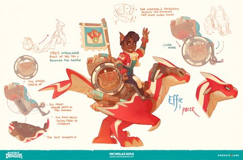 Nicholas Kole en X: "Another key hero NPC from Project Dragon was Effie and her mount and best friend, Pacer. Effie is a courier and founder of the Red Wyverns, dedicated to connecting folks across the changeable landscape of the Inner Lands by mail. Tuning her chair/saddle in was a great puzzle https://t.co/tdVQS6hLnt" / X Nicholas Kole, Pixiv Fantasia, Team Lead, Hand Painted Textures, Key Art, Storyboard Artist, Cloud Shapes, The Revenant, Creature Concept