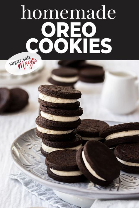 Diy Oreo Cookies, Homeade Oreos, Oreo Filling Recipe, Chocolate Cream Filling, Homemade Oreo Cookies, Soft Chocolate Cookie, Homemade Oreos, White Chocolate Cream, Oreo Cookie Recipes