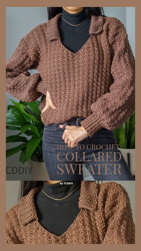 Sweater Tutorial, Crochet Top Outfit, Fall Crochet Patterns, Mode Crochet, Hoodie Pattern, Stylish Wardrobe, Crochet Collar, Crochet Pumpkin, Youtube Instagram