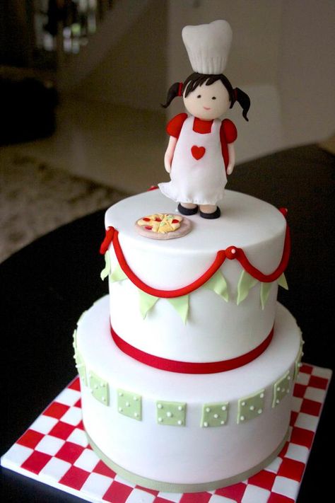 Little pizza chef birthday cake by Cakes by Sharon - https://www.facebook.com/pages/Cakes-by-Sharon/195786913792390 Pizza Birthday Cake, Pizza Birthday, Chef Cake, Pizza Cake, Baking Party, Special Occasion Cakes, Just Cakes, Specialty Cakes, Novelty Cakes