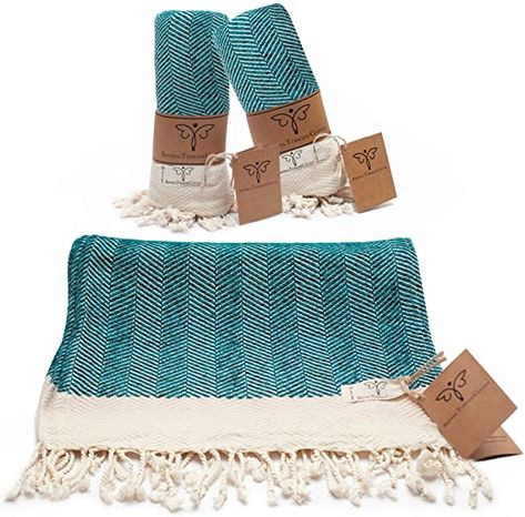 Amazon.com: Smyrna Original Turkish Hand Towels Herringbone Series Set of 2 | 100% Cotton, 16 x 40 Inches | Decorative Bathroom Peshtemal Towel for Hand, Face, Hair, Gym, Yoga, Tea, Kitchen and Bath (Black): Kitchen & Dining Bathroom Towel Decor, College Dorm Room Essentials, Towels For Bathroom, Decorative Hand Towels, Soft Bath Towels, Hand Towels Bathroom, Dorm Room Essentials, Travel Towel, Turkish Cotton Towels