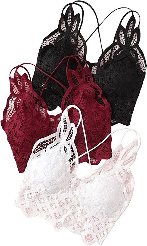 #SHENHE #Womens 3 Piece Lace #Wireless #Bras Criss #Cross Padded #Longline Bralette Sets Under Wears Woman Set, Wireless Bras, Bra Size Charts, Plus Size Brands, Guipure Lace, Everyday Bra, Wireless Bra, Women Set, Bra Set