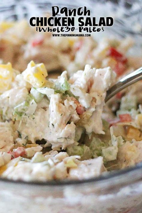 Ranch Chicken Salad Recipe, Ranch Chicken Salad, Paleo Ranch, Best Chicken Salad Recipe, Chicken Salad Recipe, Paleo Lunch, Ranch Chicken, Paleo Whole 30, Chicken Salad Recipes