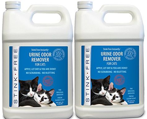 Stink Free Instantly Urine Odor Remover for Cat Urine 2 128oz 2 1gallon Jugs ** See this great product. (This is an affiliate link) #CatLitter Urine Odor Remover, Cat Urine Remover, Urine Odor, Stain Removers, Cat Odor, Cat Urine, Sweat Stains, Cat Beds, Odor Remover