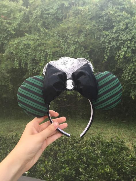 Haunted Mansion Disney Mickey Ears by EarsByDede on Etsy Haunted Mansion Ears, Maids Uniform, Ear Inspiration, Haunted Mansion Disney, Disney Ears Hat, Ear Ideas, Diy Disney Ears, Disney Ears Headband, Diy Mickey Ears