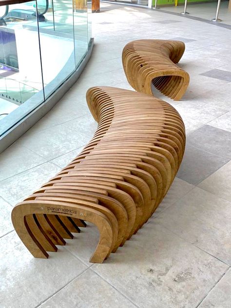 Parametric Bench, Cnc Furniture Plans, Urban Furniture Design, Loose Furniture, Workbench Designs, Wooden Sofa Designs, Curved Furniture, Cnc Furniture, Parametric Design