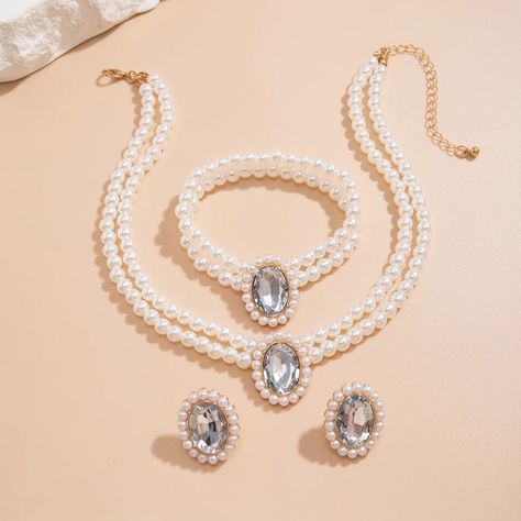 Imitation pearl jewelry set Available in clear - 10,200 SOLD OUT✅ #classyfeats #shopperawlic #jewelledbyclassyfeats Lagos Jewelry, Pearl Jewelry Set, Be Extraordinary, Pearl Charm Necklace, Earrings Sets, Bullet Points, Pearl Jewelry Sets, Bracelet Earring Set, Women's Jewelry Sets