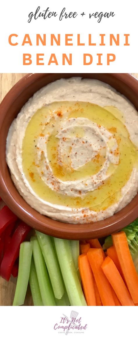 Cannellini Bean Dip - It's Not Complicated Recipes Cannellini Bean Dip, Cannellini Beans Recipes, Vegetarian Dip, Complicated Recipes, Cannellini Bean, Bean Dip Recipes, Bean Dip, Recipes Vegan, Cannellini Beans