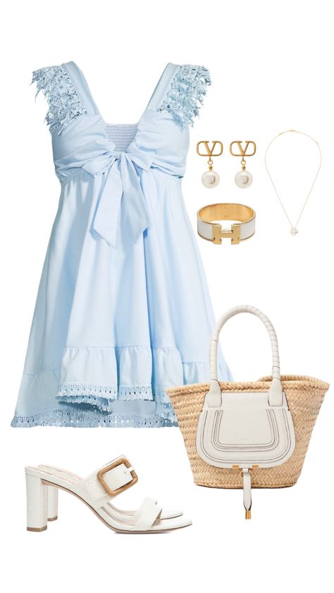 Summer 2022 
Designer fashion 
Luxe trends 
East coast style 
Coastal granddaughter 
Preppy style 
Dinner outfit 
Patio outfit Italy Outfit Inspo Summer, Beach Outfit Blue, Outfits To Wear In Italy, Italy Outfit Ideas, Cruise Outfit Ideas, Rush Outfits, Church Outfit, Honeymoon Outfits, Preppy Dresses