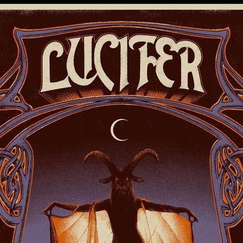 Max Löffler on Instagram: "Lucifer | The Satanic Panic Tour 2024 Had lots of fun of creating this Jugendstil inspired screenprint for @lucifertheband 's tour kicking off tonight in Gothenburg! It should be available at the merch stand throughout the tour. Artist Copies soon. Thanks so much @johannasadonis & Nicke! 🙌 As always done with @truegrittexturesupply brushes." Merch Stand, Film Moodboard, Satanic Panic, Gothenburg, Graphic Elements, Thanks So Much, Screen Printing, Tshirt Designs, Jesus