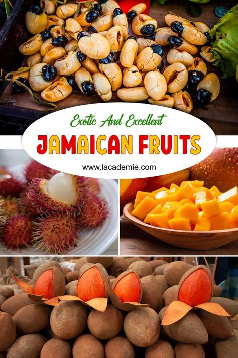 Jamaican fruits offer a range of flavors and textures, including ackee, breadfruit, guava, mango, papaya, and plantain. Enjoy them fresh or cooked in Jamaican cuisine. Jamaican Fruits, Fruit Paradise, Sour Orange, Jamaican Cuisine, Star Apple, Jamaican Recipes, Exotic Fruit, Savoury Dishes, Waiting For You