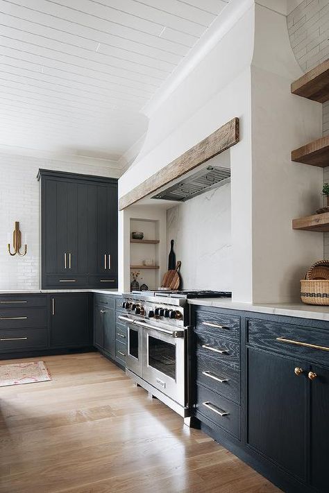 Cooking Alcove with Wolf Dual Range - Transitional - Kitchen Cooking Alcove, Marble Slab Backsplash, Blue Backsplash Kitchen, Slab Backsplash, Kate Marker Interiors, White Tile Backsplash, Rustic Kitchen Island, Kitchen Hoods, Home Luxury