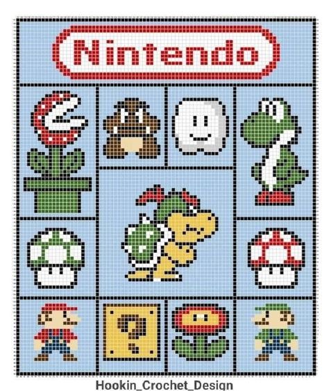 Mario Grid Pattern, Pixel Mario Characters, Mario Pixel Art Grid, Mario Characters Pixel Art, Video Game Pixel Art, Nintendo Pixel Art, Mario Crochet, Easy Pixel Art, Graph Crochet