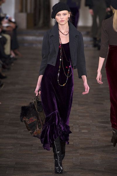 Ralph Lauren Fall, Estilo Hippie, Mode Boho, Purple Velvet, Looks Style, Mode Inspiration, Purple Dress, Look Fashion, Beautiful Outfits