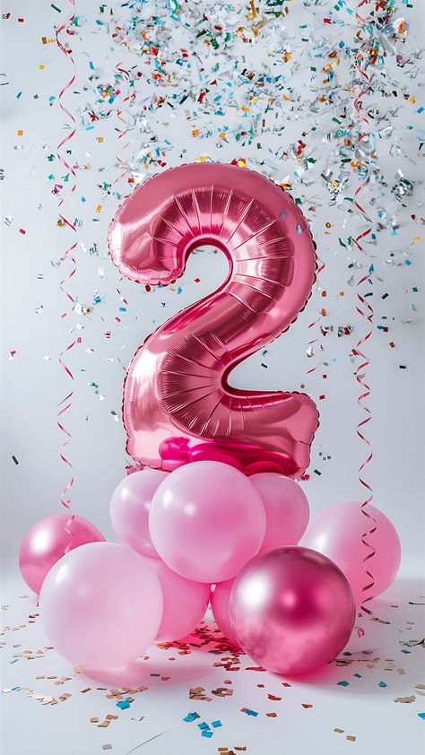 Free Happy 2nd Birthday Balloons Happy Birthday 2 Year Girl, Happy 2nd Birthday Girl, 2nd Birthday Balloons, Number 2 Balloon, Happy Birthday Invitation Card, 2 Balloon, Bday Decor, Birthday Banner Background, Happy Birthday Celebration