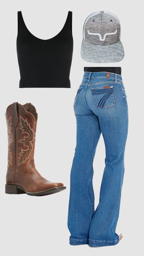 Jeans Outfit Country, Bootcut Jeans Outfit Country, Country Outfit Ideas, Bootcut Jeans Outfit, Country Western Outfits, Cute Western Outfits, Western Girl Outfits, Granola Outfits, Outfit Country