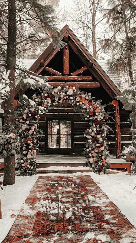 21 Winter Vow Renewal Ideas (Venue, Decor and Activities) Winter Vow Renewal, Vow Renewal Ideas, Eloping Ideas, Forest Wedding Decorations, Christmas Wedding Themes, Winter Floral Arrangements, Enduring Love, Romantic Road, Renewal Wedding