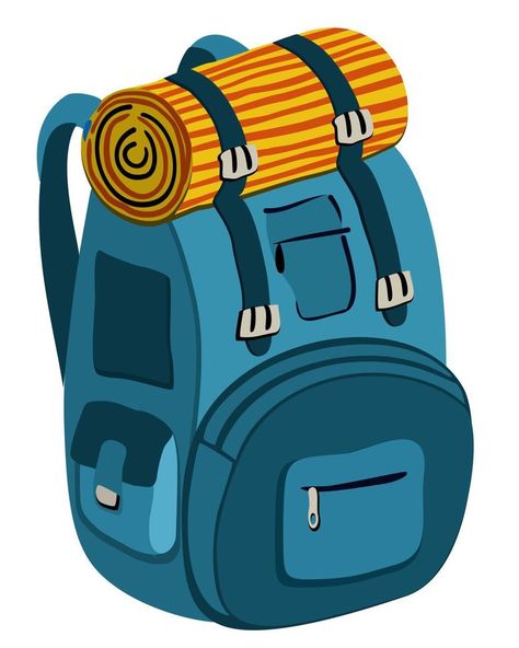 Vector isolated illustration of touristic backpack. Travel Bag Illustration, Backpack Sketch, Backpack Illustration, Rovos Rail, Infographic Layout, Bag Illustration, 3d Vector, Galaxy Phone Wallpaper, Travel Illustration