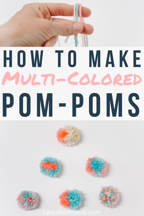 Diy Yarn Pom Pom, Fun Craft Projects, Pom Pom Animals, Yarn Crafts For Kids, Pom Crafts, Wrapping Techniques, Diy Pom Poms, Ball Ideas, Footprint Crafts