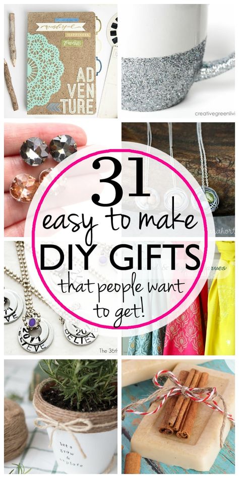 Easy last minute DIY gifts that aren't hard to make and that people actually want! Sister Gifts Diy, Inexpensive Diy Gifts, Diy Gifts Cheap, Easy Diy Christmas Gifts, Christmas Gifts For Sister, Creative Diy Gifts, Diy Gifts For Friends, Diy Gift Ideas, Cadeau Diy