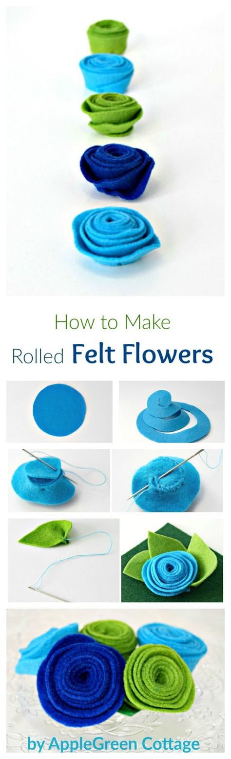 A step-by-step tutorial how to make rolled felt flowers. Rolled flowers are among the easiest decorations you can make out of felt scraps really quickly. All you need is a scrap piece of felt and 10 minutes of your time. Check it out here! Felt Scraps, Rolled Flowers, Felt Flowers Diy, Beginner Sewing Projects Easy, How To Make Diy, Sewing Projects For Beginners, Felt Diy, Sewing For Beginners, Flower Tutorial