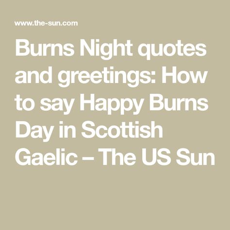 Burns Night quotes and greetings: How to say Happy Burns Day in Scottish Gaelic – The US Sun Burns Night Quotes, Robbie Burns Day, Burns Night Celebration, Burned Quotes, Burns Day, Great Scot, Scotland Forever, Burns Night, Scottish Gaelic