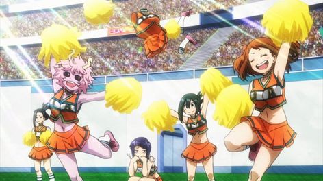 Ua Sports Festival, Golden Warriors, Sports Festival, Festival Girls, Popular Manga, Cheer Outfits, Cheerleading Outfits, Ochako Uraraka, Hero Girl