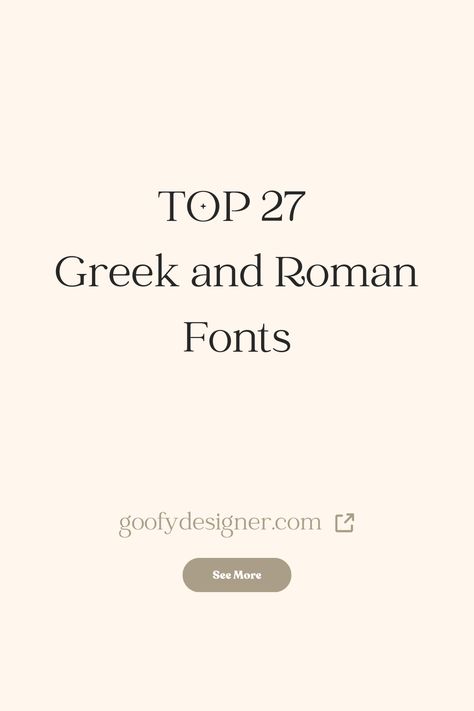 Find out the best Greek and Roman fonts out there. Check out my article where you’ll find amazing font inspiration for Greek and Roman fonts. #fonts #fontideas #fontinspiration #bestfonts #greekandromanfonts Greek Font Style, Stylish Number Fonts, Roman Typography, Greek Letters Font, Greek Typography, Latin Font, Greek Font, Modern Fonts Free, Scrapbook Fonts