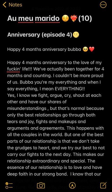 4 months anniversary text to your boyfriend 🥺❤️ Happy 4 Month Anniversary Love, Paragraphs For Anniversary, 6 Month Relationship Anniversary, 11 Months Anniversary Boyfriends Text, 4 Months Together Quotes, 6 Months Anniversary Letter, Three Month Paragraph For Boyfriend, Happy Anniversary For Girlfriend, Four Months Anniversary Text