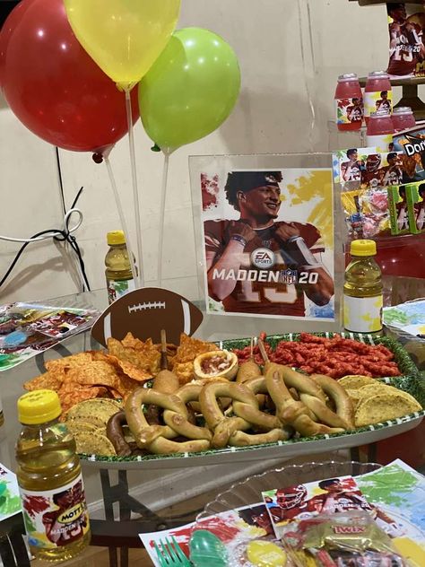 Madden Football Birthday Party, Madden Birthday Party, Madden Party Ideas, Madden Birthday Party Nfl, Madden Nfl, Football Birthday Party, Superbowl Party Food, Golden Birthday, Football Birthday