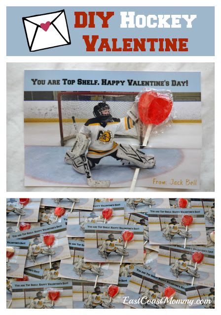 This is the perfect Valentine for sports fans to share with their friends. This blog shares all the step-by-step instructions for this adorable DIY. Hockey Valentines Boxes For Boys, Diy Hockey Gifts, Hockey Valentines Boxes, Hockey Crafts For Kids, Hockey Valentines Ideas, Hockey Theme Valentines, Hockey Valentines Cards, Hockey Valentines, Hockey Diy