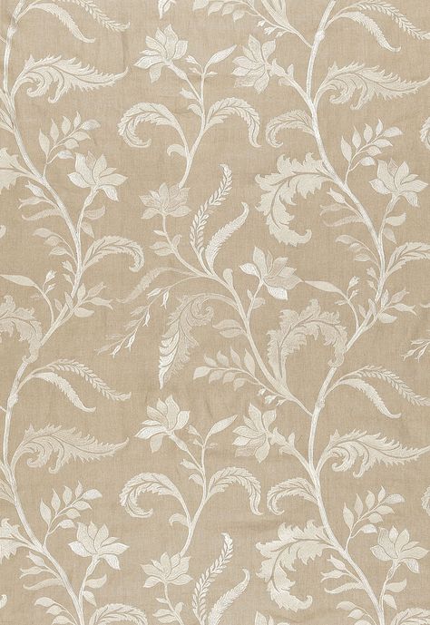 Fabric | Monceau Linen Embroidery in Greige | Schumacher Curtain Fabric Texture, Greige Fabric, Indian Embroidery Designs, Indian Curtains, Designer Patterns, Linen Embroidery, Schumacher Fabric, Purple Themes, Textile Pattern Design