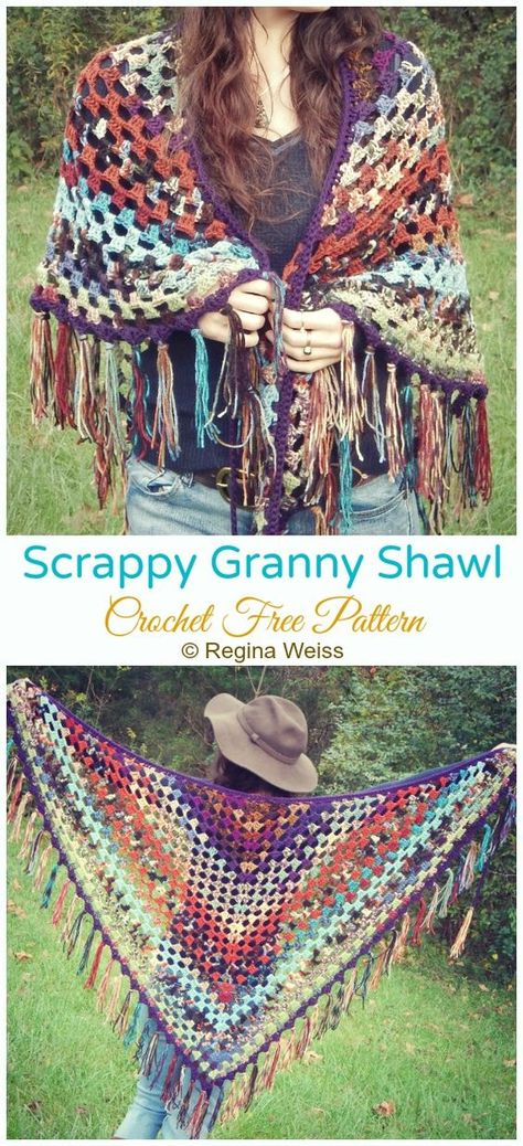 Shawl Crochet Free Pattern, Granny Shawl, Crocheted Shawls, Boho Crochet Patterns, Crochet Shawl Free, Crochet Lace Shawl, Hippie Crochet, Summer Shawl, Triangle Shawl