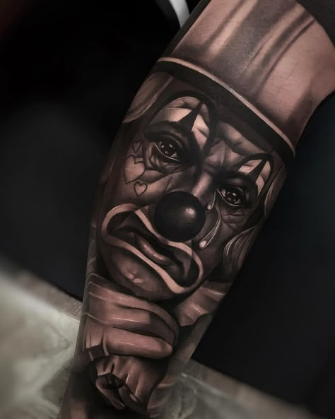 🅦🅔🅑🅜🅒 on Instagram: “#londontattooconvention #progress #roma #webmc #malacalletattoos #blackandgreytattoo #tattoolife #tattoo #lovethis #tattoo #bishoprotary…” Evil Clown Tattoos, Clown Tattoo, London Tattoo, Leg Tattoos Women, Evil Clowns, Life Tattoos, Black And Grey Tattoos, Inked Girls, Leg Tattoos