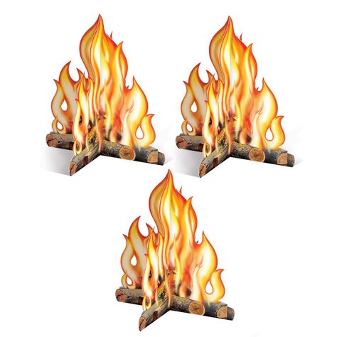 PRICES MAY VARY. Decorate for your camping themed party with these 3 fun Campfire Centerpieces These camping table decorations are 3 dimensional and made of cardstock paper - assembly is required Each centerpiece measures 12 inches tall by 10.5 inches wide Put these realistic looking campfire centerpieces on tables to decorate for a western party Use along with some other Western Party Supplies to make sure your party is a blast Fire Centerpieces, Paper Campfire, Campfire Centerpiece, Diy Campfire, Camping Theme Cakes, Paper Palm Tree, Campfire Cake, Summer Bonfire, Christmas Camping