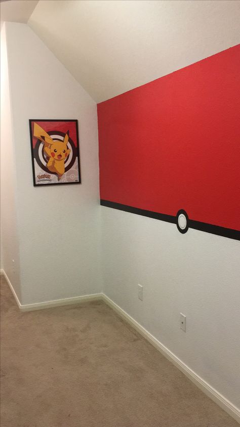 Pikachu Bedroom Ideas, Pokemon Room Ideas Bedrooms, Pokemon Theme Bedroom, Pokémon Boys Room, Boys Pokemon Bedroom Ideas, Pokemon Bedroom Ideas Diy, Kids Pokemon Bedroom, Pokémon Bedroom Ideas, Pokémon Mural