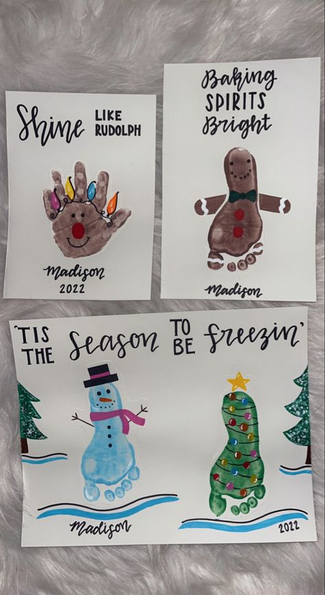 Toddler Parent Gifts Christmas, Christmas Presents From Toddlers To Parents, Infant Art Projects Winter, Snowmen Footprint Art, Thanksgiving Crafts 2 Yo, Gifts For Daycare Kids Christmas, Infant Room Christmas Crafts, Winter Weather Art For Toddlers, Simple Toddler Christmas Crafts