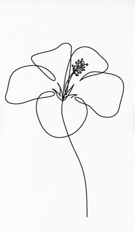 Minimal Hibiscus Tattoo, Hibiscus Line Art, Gumamela Flower Drawing, Hibiscus Drawing Simple, Gumamela Tattoo, Gumamela Flower Tattoo, Abstract Line Art Design, Tropical Flower Tattoos, Hibiscus Drawing