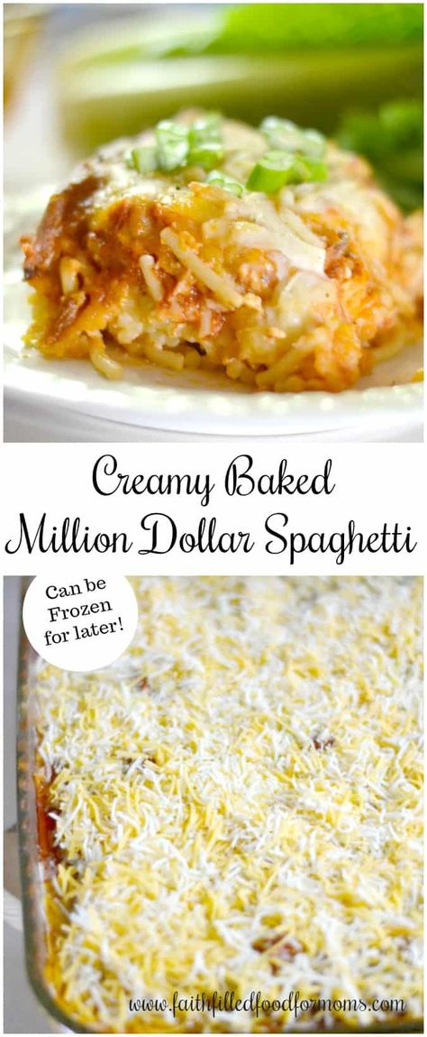 This Easy Creamy Baked Million Dollar Chicken Spaghetti Casserole Recipe is so cheap to make! It takes chicken and noodles to whole new level of yummy! Make this very recipe with Alfredo sauce too! Can also be frozen for later so it's perfect for an easy meal prep recipe. #spaghetti #casserole #baked #oven #chicken #mealprep #menuplan #cheap #dinner #weeknightdinner Spaghetti Casserole Baked, Million Dollar Chicken Spaghetti, Delish Chicken Recipes, Boneless Chicken Breast Recipes Easy, Mealprep Chicken, Million Dollar Chicken, Spaghetti Casserole Recipe, Chicken Spaghetti Casserole, Chicken Boneless Breast Recipes